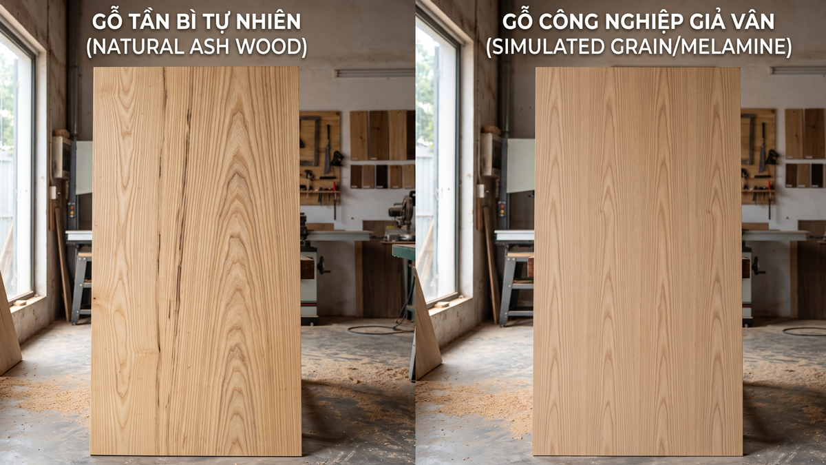 So sánh vân gỗ tần bì tự nhiên và các loại gỗ công nghiệp giả vân So sánh vân gỗ tần bì tự nhiên và các loại gỗ công nghiệp giả vân